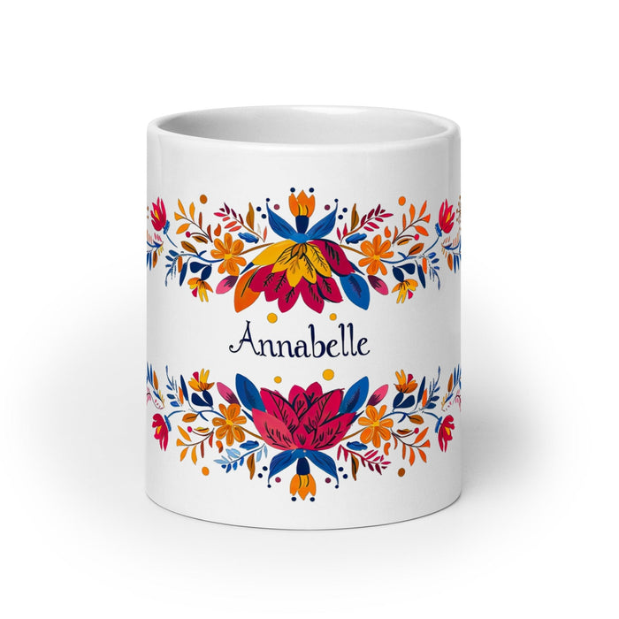 Annabelle Exclusive Name Art Piece Home Office Work Coffee Mug Mexican Spanish Pride Gift Cup One-Of-A-Kind Calligraphy White Glossy Mug | A3 Mexicada