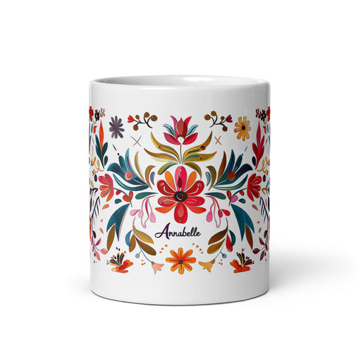 Annabelle Exclusive Name Art Piece Home Office Work Coffee Mug Mexican Spanish Pride Gift Cup One - Of - A - Kind Calligraphy White Glossy Mug | A4 - Mexicada