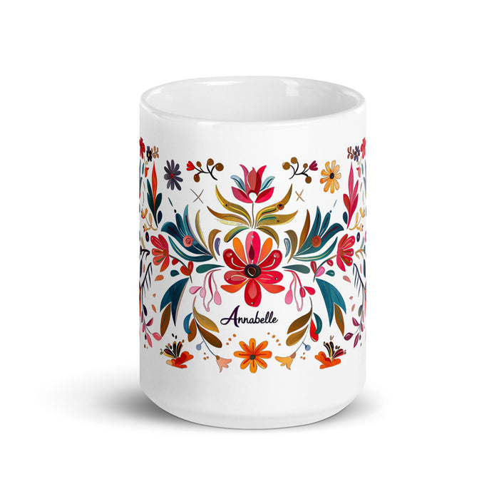 Annabelle Exclusive Name Art Piece Home Office Work Coffee Mug Mexican Spanish Pride Gift Cup One - Of - A - Kind Calligraphy White Glossy Mug | A4 - Mexicada