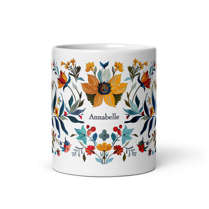 Annabelle Exclusive Name Art Piece Home Office Work Coffee Mug Mexican Spanish Pride Gift Cup One-Of-A-Kind Calligraphy White Glossy Mug | A8 Mexicada