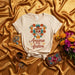 Ansioso pero festivo T-Shirt, Día de Muertos Sugar Skull Shirt, Calavera Floral Anxiety Tee, Unisex Halloween Fiesta Apparel Mexicada