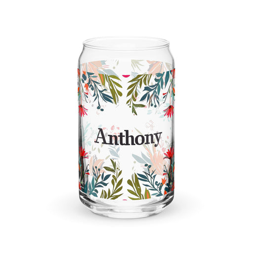 Anthony Exclusive Name Art Piece Can - Shaped Glass Home Office Work Mexican Spanish Pride Gift Cup One - Of - A - Kind Calligraphy Glass | A1 - Mexicada