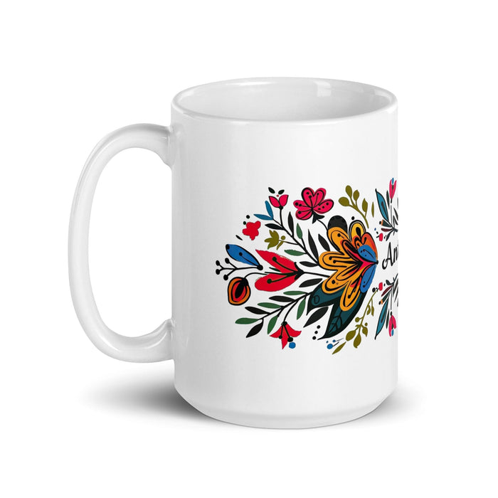 Anthony Exclusive Name Art Piece Home Office Work Coffee Mug Mexican Spanish Pride Gift Cup One-Of-A-Kind Calligraphy White Glossy Mug | A6 Mexicada