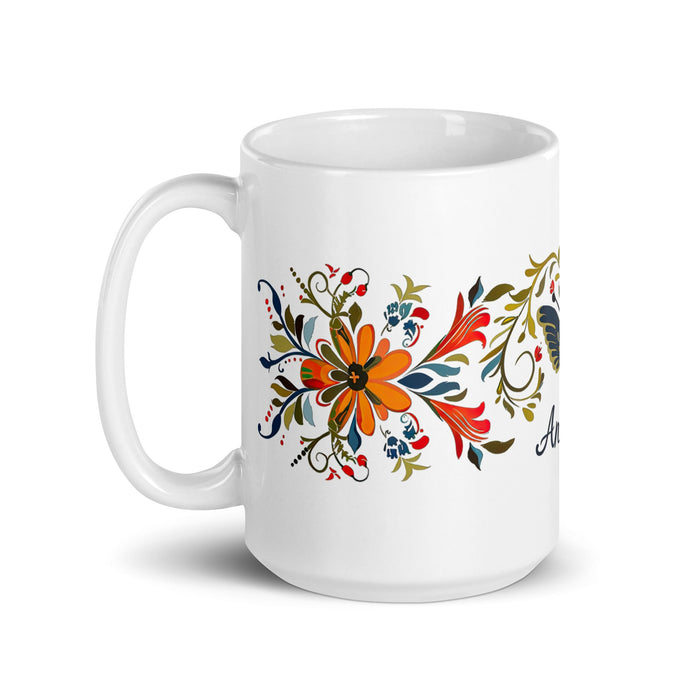 Anthony Exclusive Name Art Piece Home Office Work Coffee Mug Mexican Spanish Pride Gift Cup One - Of - A - Kind Calligraphy White Glossy Mug | A8 - Mexicada