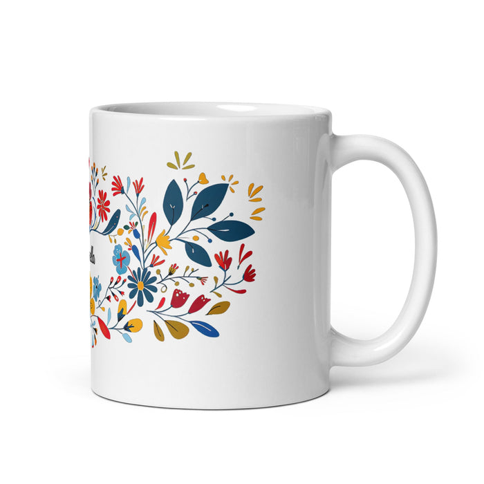 Antonella Exclusive Name Art Piece Home Office Work Coffee Mug Mexican Spanish Pride Gift Cup One - Of - A - Kind Calligraphy White Glossy Mug | A4 - Mexicada