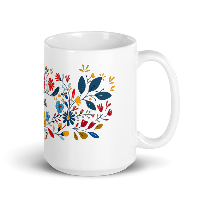 Antonella Exclusive Name Art Piece Home Office Work Coffee Mug Mexican Spanish Pride Gift Cup One - Of - A - Kind Calligraphy White Glossy Mug | A4 - Mexicada