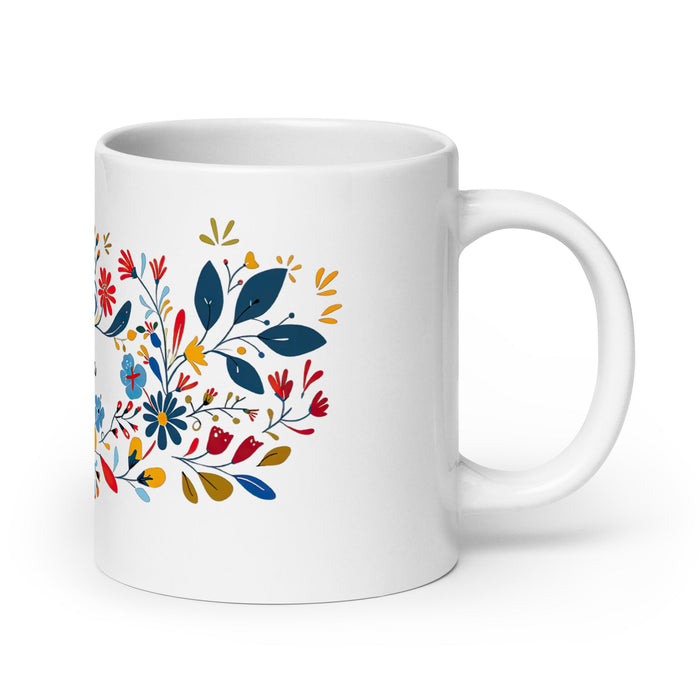 Antonella Exclusive Name Art Piece Home Office Work Coffee Mug Mexican Spanish Pride Gift Cup One - Of - A - Kind Calligraphy White Glossy Mug | A4 - Mexicada