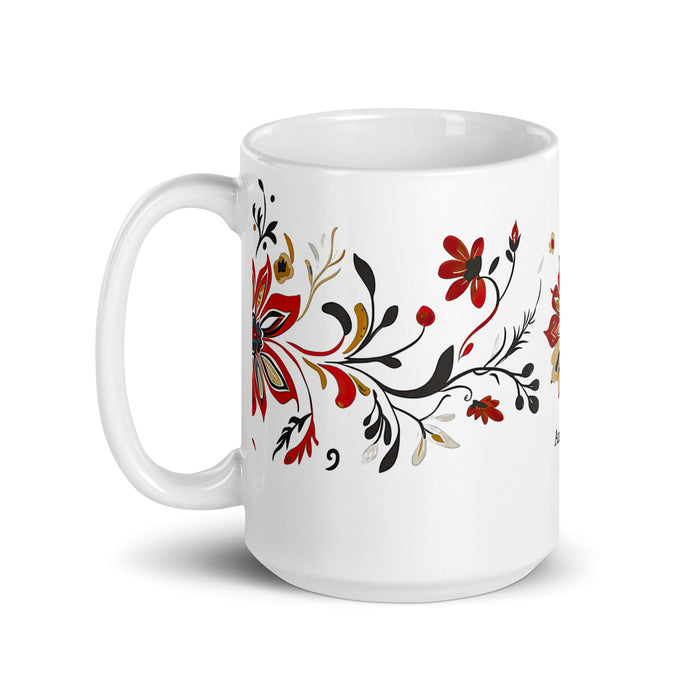 Antonella Exclusive Name Art Piece Home Office Work Coffee Mug Mexican Spanish Pride Gift Cup One - Of - A - Kind Calligraphy White Glossy Mug | A5 - Mexicada