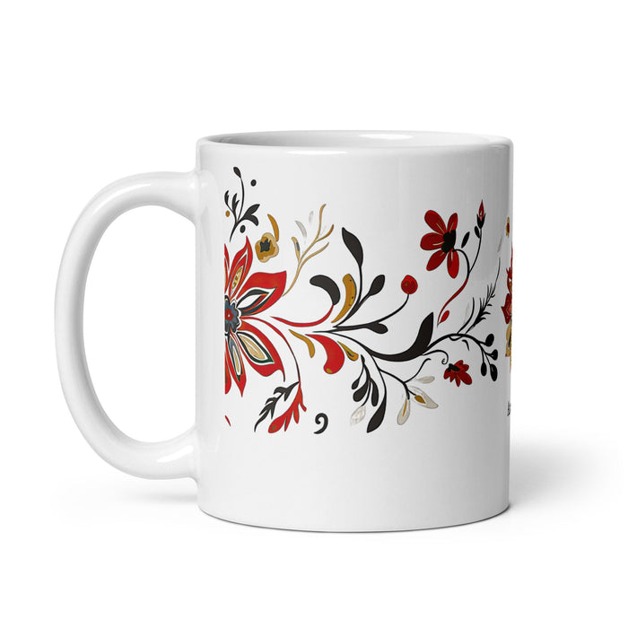 Antonella Exclusive Name Art Piece Home Office Work Coffee Mug Mexican Spanish Pride Gift Cup One - Of - A - Kind Calligraphy White Glossy Mug | A5 - Mexicada