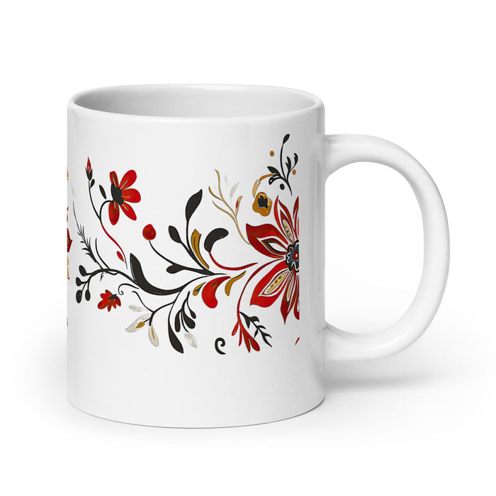 Antonella Exclusive Name Art Piece Home Office Work Coffee Mug Mexican Spanish Pride Gift Cup One - Of - A - Kind Calligraphy White Glossy Mug | A5 - Mexicada