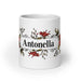 Antonella Exclusive Name Art Piece Home Office Work Coffee Mug Mexican Spanish Pride Gift Cup One-Of-A-Kind Calligraphy White Glossy Mug | A7 Mexicada