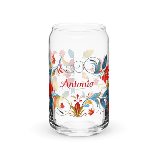 Antonio Exclusive Name Art Piece Can-Shaped Glass Home Office Work Mexican Spanish Pride Gift Cup One-Of-A-Kind Calligraphy Glass | A12 Mexicada 16 oz (No Lid No Straw)