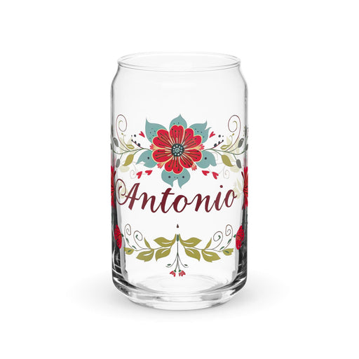 Antonio Exclusive Name Art Piece Can-Shaped Glass Home Office Work Mexican Spanish Pride Gift Cup One-Of-A-Kind Calligraphy Glass | A18 Mexicada 16 oz (No Lid No Straw)