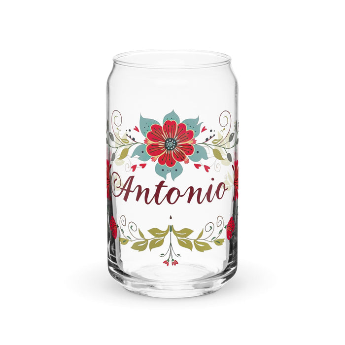 Antonio Exclusive Name Art Piece Can-Shaped Glass Home Office Work Mexican Spanish Pride Gift Cup One-Of-A-Kind Calligraphy Glass | A18 Mexicada 16 oz (No Lid No Straw)