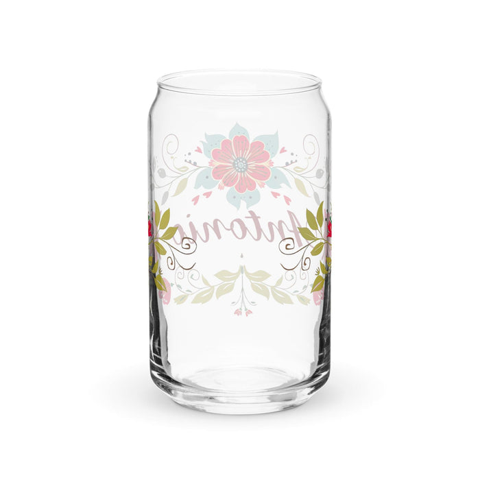 Antonio Exclusive Name Art Piece Can-Shaped Glass Home Office Work Mexican Spanish Pride Gift Cup One-Of-A-Kind Calligraphy Glass | A18 Mexicada