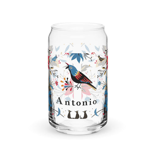 Antonio Exclusive Name Art Piece Can - Shaped Glass Home Office Work Mexican Spanish Pride Gift Cup One - Of - A - Kind Calligraphy Glass | A22 - Mexicada