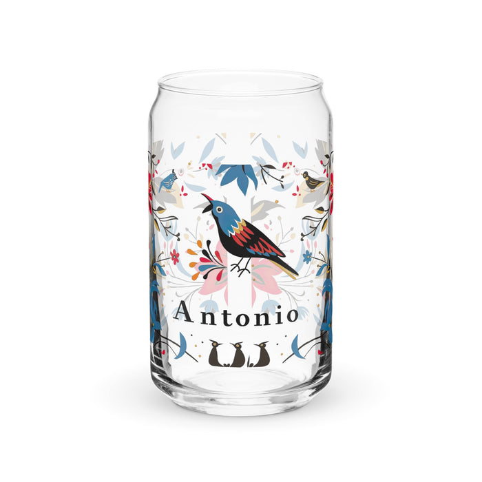 Antonio Exclusive Name Art Piece Can - Shaped Glass Home Office Work Mexican Spanish Pride Gift Cup One - Of - A - Kind Calligraphy Glass | A22 - Mexicada