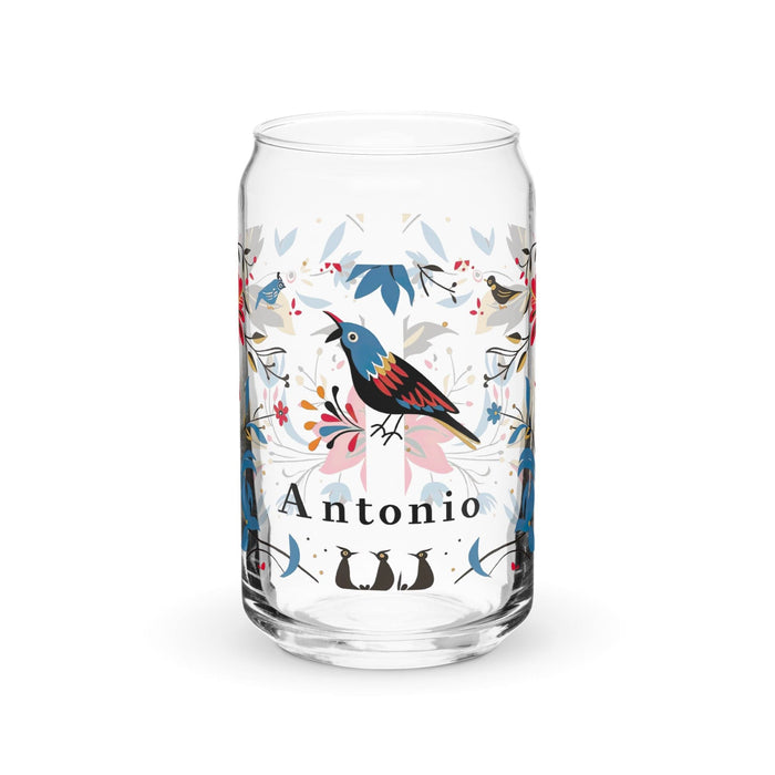 Antonio Exclusive Name Art Piece Can-Shaped Glass Home Office Work Mexican Spanish Pride Gift Cup One-Of-A-Kind Calligraphy Glass | A22 Mexicada 16 oz (No Lid No Straw)