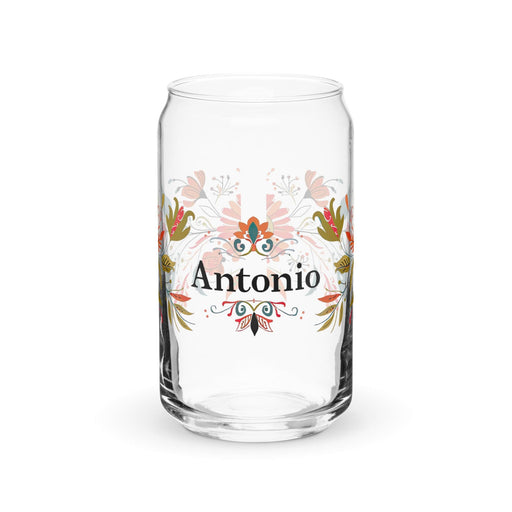 Antonio Exclusive Name Art Piece Can-Shaped Glass Home Office Work Mexican Spanish Pride Gift Cup One-Of-A-Kind Calligraphy Glass | A24 Mexicada 16 oz (No Lid No Straw)