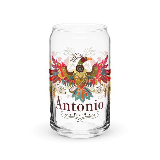 Antonio Exclusive Name Art Piece Can - Shaped Glass Home Office Work Mexican Spanish Pride Gift Cup One - Of - A - Kind Calligraphy Glass | A7 - Mexicada