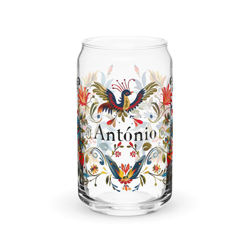 Antonio Exclusive Name Art Piece Can - Shaped Glass Home Office Work Mexican Spanish Pride Gift Cup One - Of - A - Kind Calligraphy Glass | A8 - Mexicada