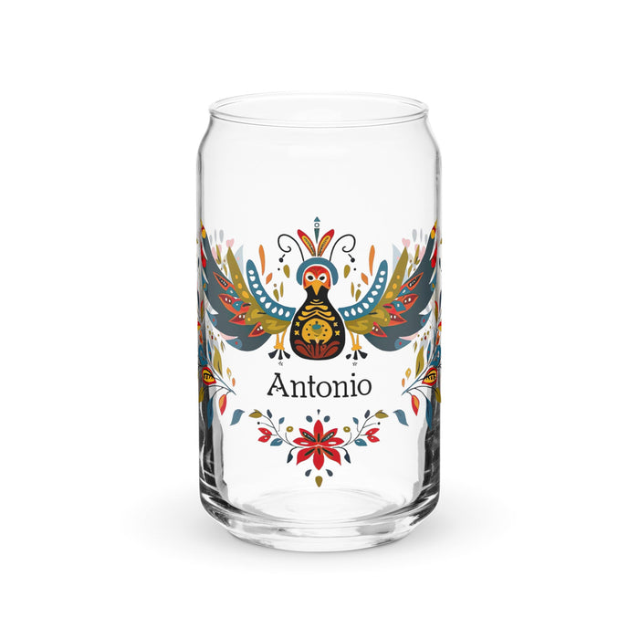 Antonio Exclusive Name Art Piece Can - Shaped Glass Home Office Work Mexican Spanish Pride Gift Cup One - Of - A - Kind Calligraphy Glass | A9 - Mexicada