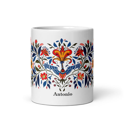 Antonio Exclusive Name Art Piece Home Office Work Coffee Mug Mexican Spanish Pride Gift Cup One - Of - A - Kind Calligraphy White Glossy Mug | A1 - Mexicada