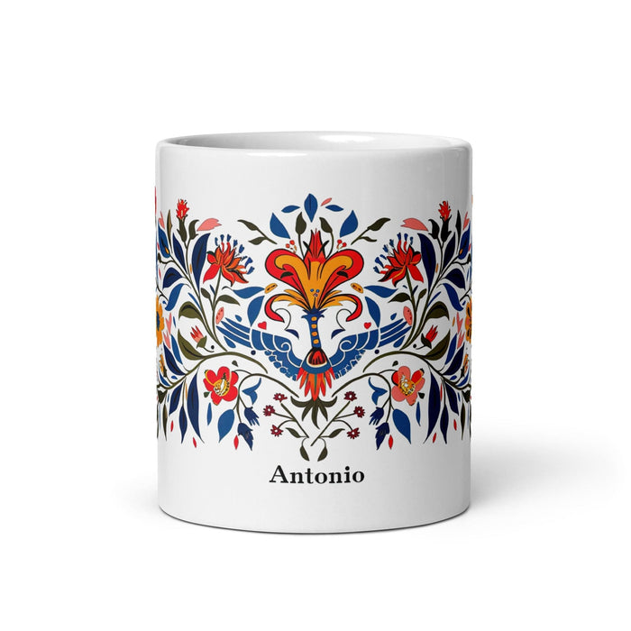 Antonio Exclusive Name Art Piece Home Office Work Coffee Mug Mexican Spanish Pride Gift Cup One-Of-A-Kind Calligraphy White Glossy Mug | A1 Mexicada