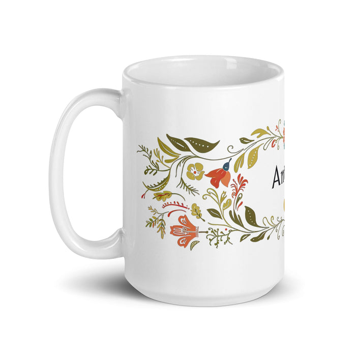 Antonio Exclusive Name Art Piece Home Office Work Coffee Mug Mexican Spanish Pride Gift Cup One - Of - A - Kind Calligraphy White Glossy Mug | A11 - Mexicada