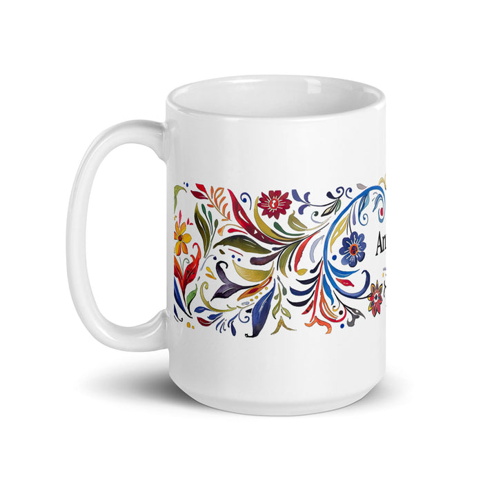 Antonio Exclusive Name Art Piece Home Office Work Coffee Mug Mexican Spanish Pride Gift Cup One - Of - A - Kind Calligraphy White Glossy Mug | A13 - Mexicada