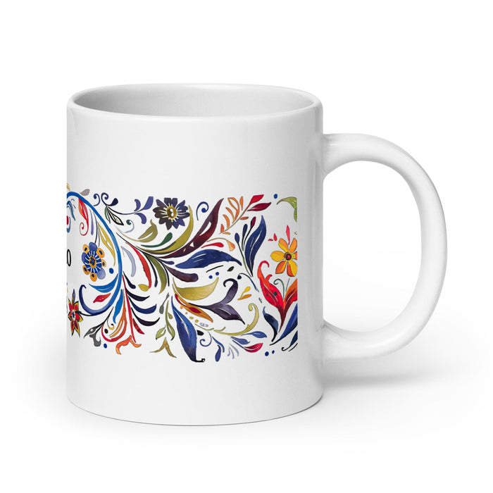 Antonio Exclusive Name Art Piece Home Office Work Coffee Mug Mexican Spanish Pride Gift Cup One-Of-A-Kind Calligraphy White Glossy Mug | A13 Mexicada 20 oz