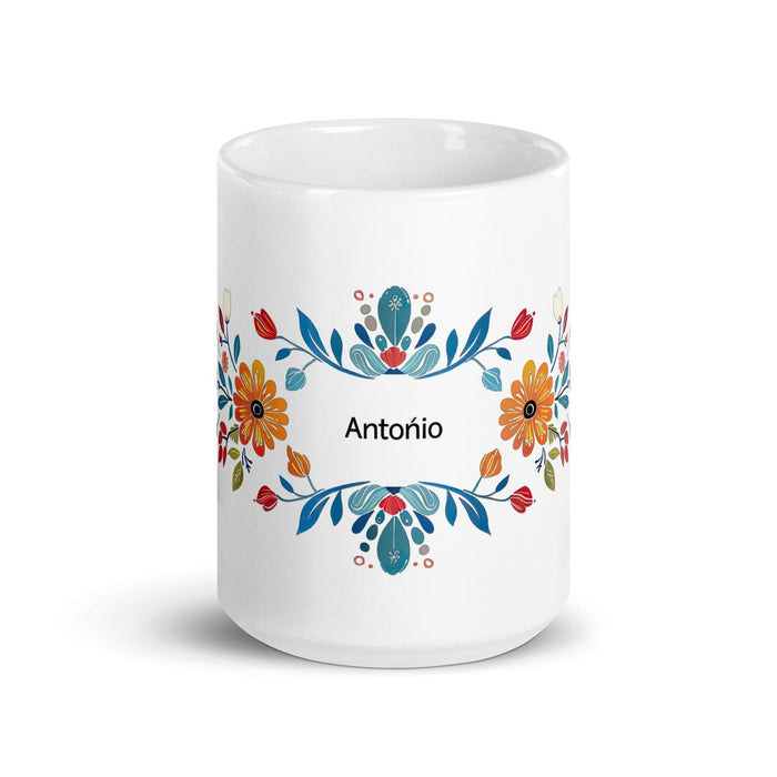 Antonio Exclusive Name Art Piece Home Office Work Coffee Mug Mexican Spanish Pride Gift Cup One-Of-A-Kind Calligraphy White Glossy Mug | A16 Mexicada