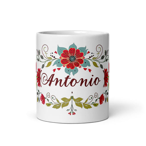 Antonio Exclusive Name Art Piece Home Office Work Coffee Mug Mexican Spanish Pride Gift Cup One-Of-A-Kind Calligraphy White Glossy Mug | A18 Mexicada