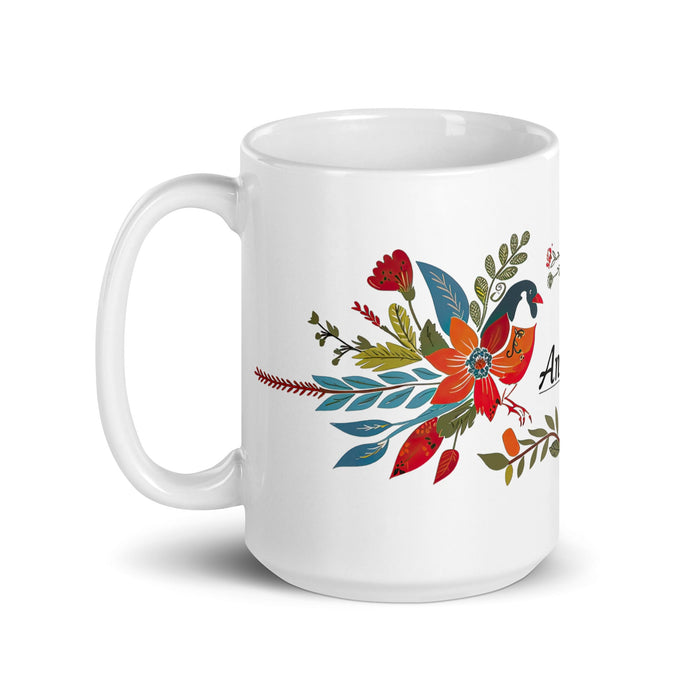 Antonio Exclusive Name Art Piece Home Office Work Coffee Mug Mexican Spanish Pride Gift Cup One - Of - A - Kind Calligraphy White Glossy Mug | A19 - Mexicada