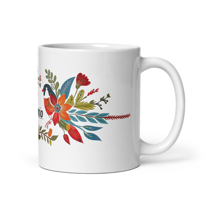 Antonio Exclusive Name Art Piece Home Office Work Coffee Mug Mexican Spanish Pride Gift Cup One-Of-A-Kind Calligraphy White Glossy Mug | A19 Mexicada 11 oz