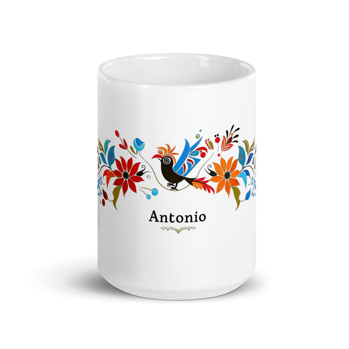 Antonio Exclusive Name Art Piece Home Office Work Coffee Mug Mexican Spanish Pride Gift Cup One-Of-A-Kind Calligraphy White Glossy Mug | A2 Mexicada