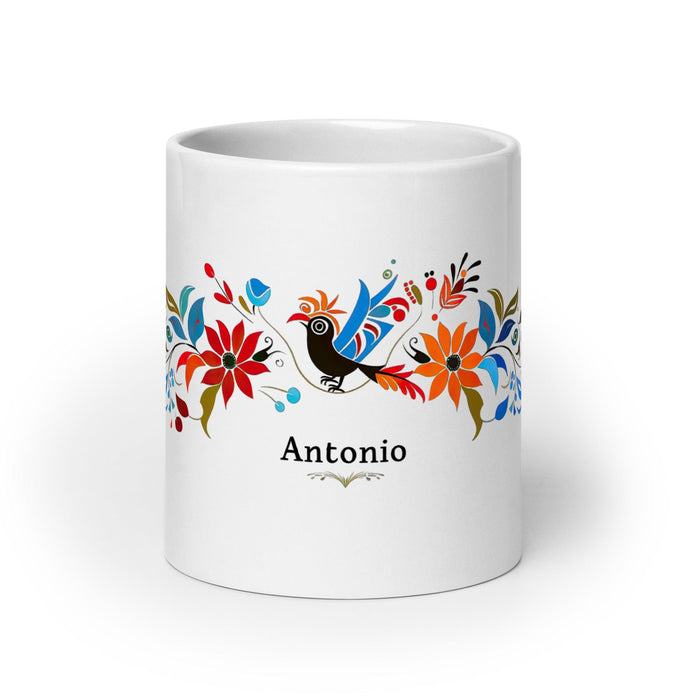 Antonio Exclusive Name Art Piece Home Office Work Coffee Mug Mexican Spanish Pride Gift Cup One-Of-A-Kind Calligraphy White Glossy Mug | A2 Mexicada