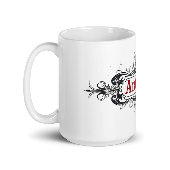 Antonio Exclusive Name Art Piece Home Office Work Coffee Mug Mexican Spanish Pride Gift Cup One - Of - A - Kind Calligraphy White Glossy Mug | A21 - Mexicada