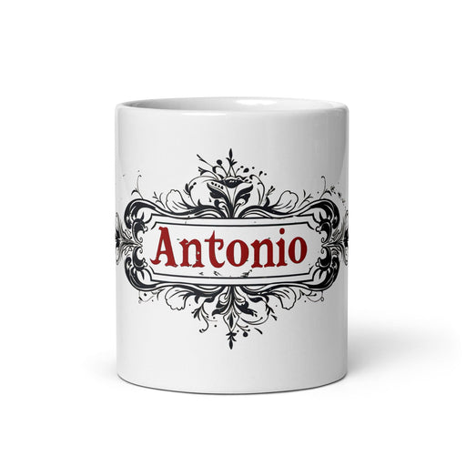 Antonio Exclusive Name Art Piece Home Office Work Coffee Mug Mexican Spanish Pride Gift Cup One-Of-A-Kind Calligraphy White Glossy Mug | A21 Mexicada