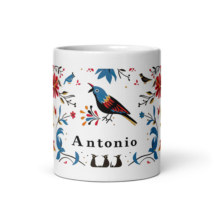 Antonio Exclusive Name Art Piece Home Office Work Coffee Mug Mexican Spanish Pride Gift Cup One-Of-A-Kind Calligraphy White Glossy Mug | A22 Mexicada