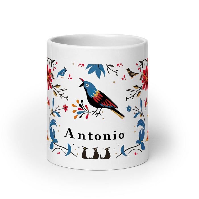 Antonio Exclusive Name Art Piece Home Office Work Coffee Mug Mexican Spanish Pride Gift Cup One-Of-A-Kind Calligraphy White Glossy Mug | A22 Mexicada