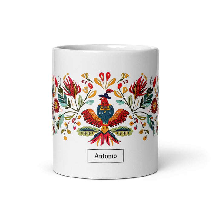 Antonio Exclusive Name Art Piece Home Office Work Coffee Mug Mexican Spanish Pride Gift Cup One-Of-A-Kind Calligraphy White Glossy Mug | A23 Mexicada