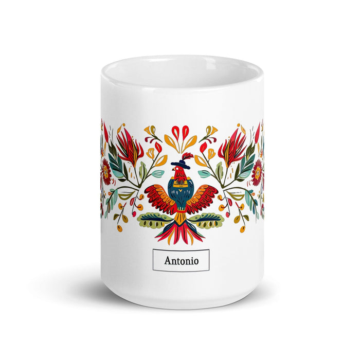 Antonio Exclusive Name Art Piece Home Office Work Coffee Mug Mexican Spanish Pride Gift Cup One-Of-A-Kind Calligraphy White Glossy Mug | A23 Mexicada