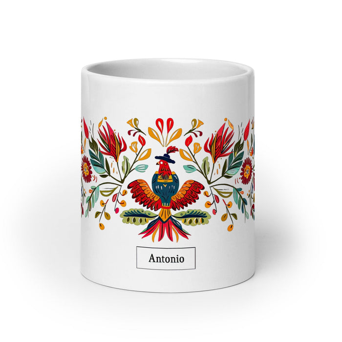 Antonio Exclusive Name Art Piece Home Office Work Coffee Mug Mexican Spanish Pride Gift Cup One-Of-A-Kind Calligraphy White Glossy Mug | A23 Mexicada