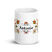 Antonio Exclusive Name Art Piece Home Office Work Coffee Mug Mexican Spanish Pride Gift Cup One - Of - A - Kind Calligraphy White Glossy Mug | A24 - Mexicada