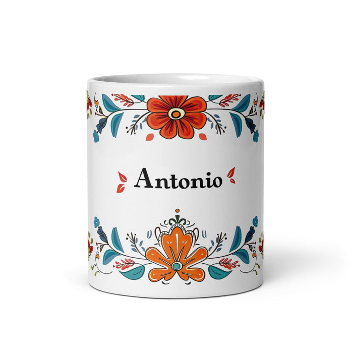 Antonio Exclusive Name Art Piece Home Office Work Coffee Mug Mexican Spanish Pride Gift Cup One-Of-A-Kind Calligraphy White Glossy Mug | A3 Mexicada