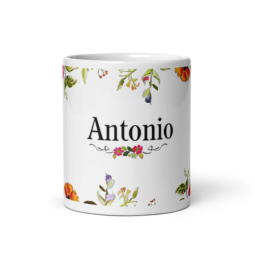 Antonio Exclusive Name Art Piece Home Office Work Coffee Mug Mexican Spanish Pride Gift Cup One-Of-A-Kind Calligraphy White Glossy Mug | A4 Mexicada