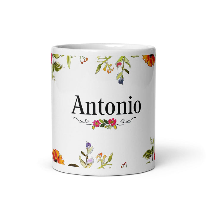 Antonio Exclusive Name Art Piece Home Office Work Coffee Mug Mexican Spanish Pride Gift Cup One-Of-A-Kind Calligraphy White Glossy Mug | A4 Mexicada