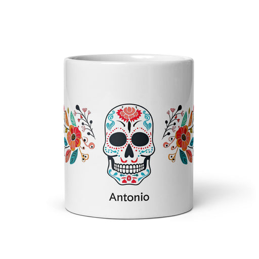 Antonio Exclusive Name Art Piece Home Office Work Coffee Mug Mexican Spanish Pride Gift Cup One - Of - A - Kind Calligraphy White Glossy Mug | A6 - Mexicada