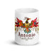 Antonio Exclusive Name Art Piece Home Office Work Coffee Mug Mexican Spanish Pride Gift Cup One - Of - A - Kind Calligraphy White Glossy Mug | A7 - Mexicada